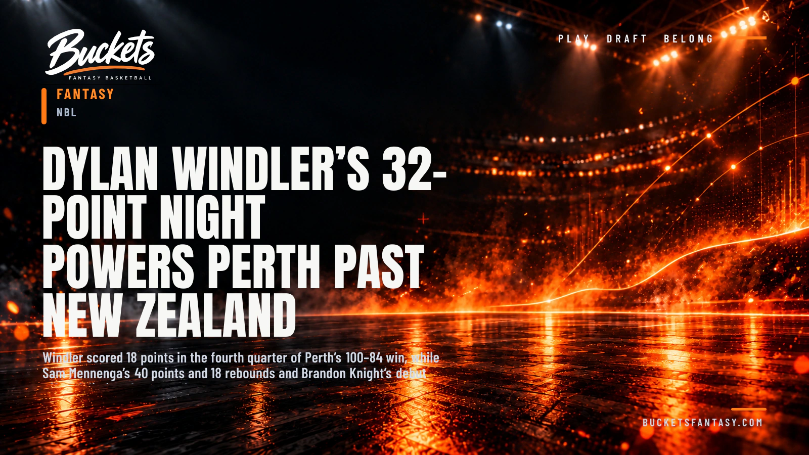 Dylan Windler’s 32-Point Night Powers Perth Past New Zealand - Buckets Fantasy Basketball