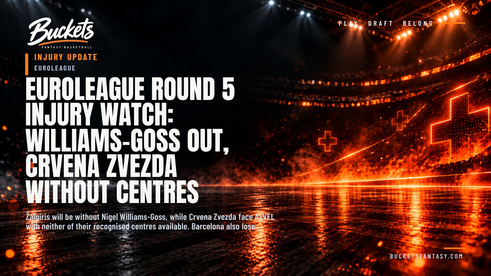 EuroLeague Round 5 Injury Watch: Williams-Goss Out, Crvena Zvezda Without Centres - Buckets Fantasy Basketball