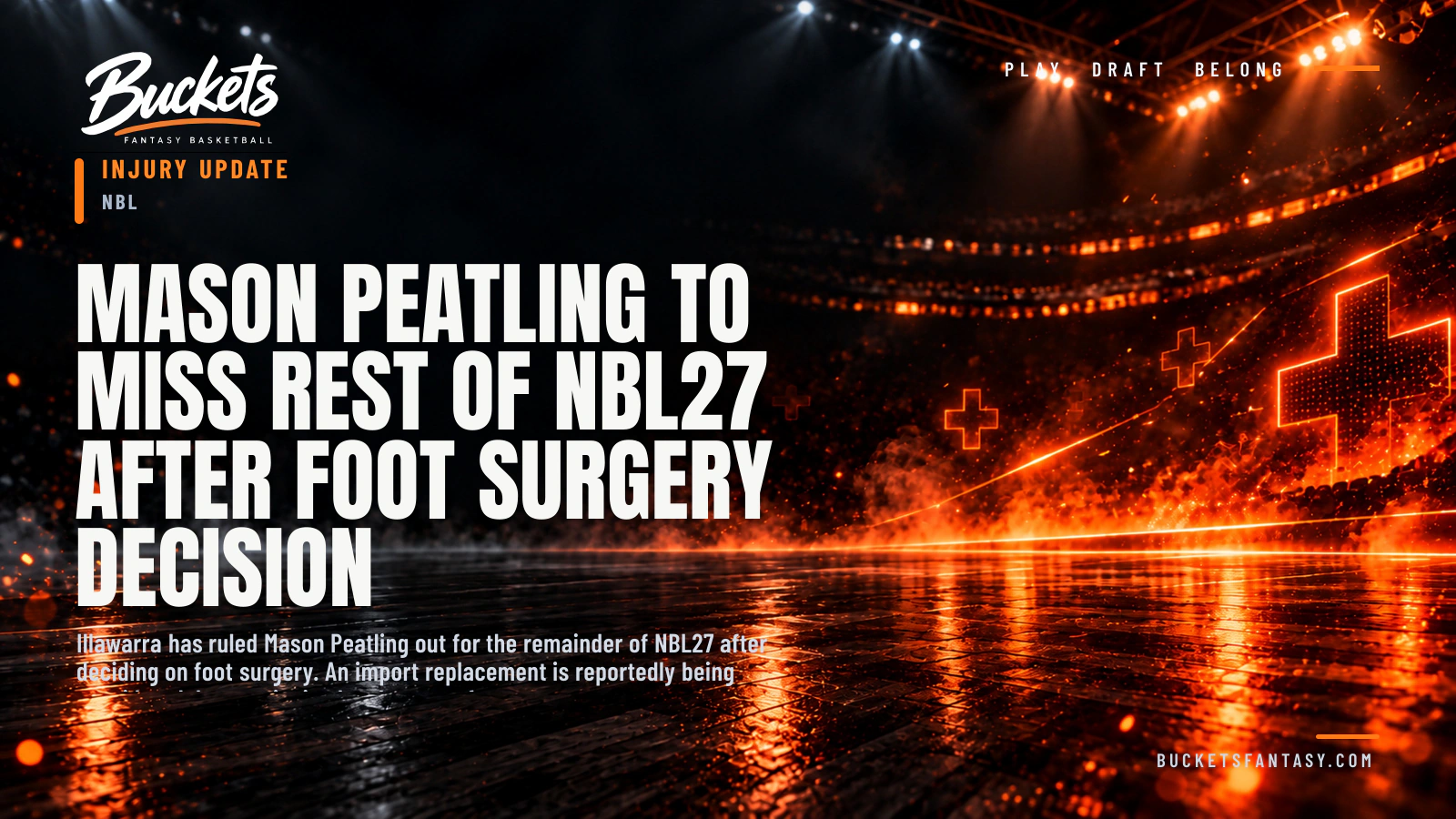 Mason Peatling to Miss Rest of NBL27 After Foot Surgery Decision - Buckets Fantasy Basketball