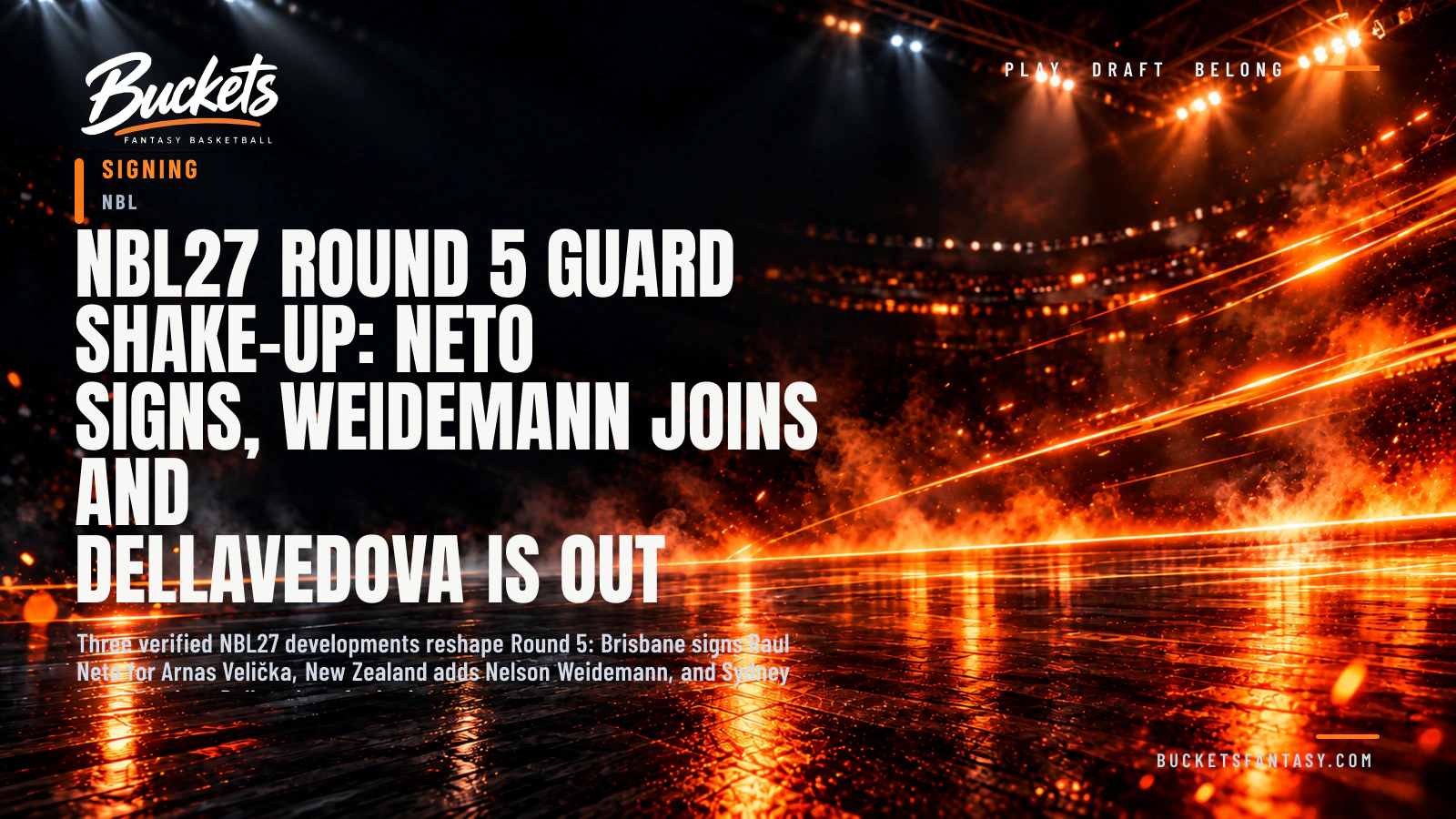 NBL27 Round 5 Guard Shake-Up: Neto Signs, Weidemann Joins and Dellavedova Is Out - Buckets Fantasy Basketball