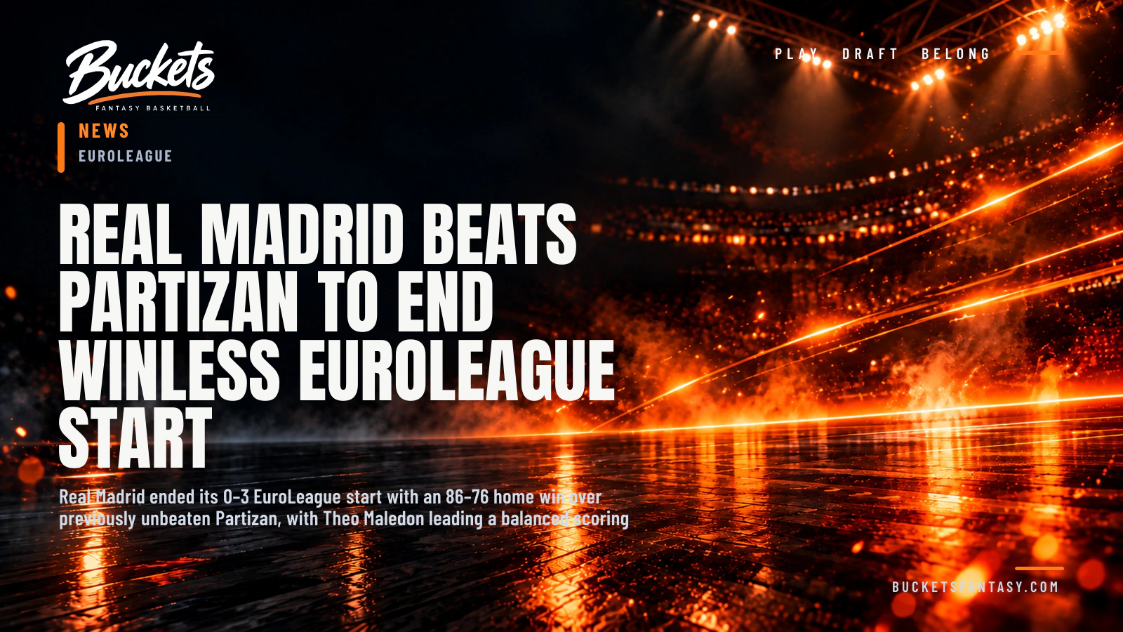 Real Madrid Beats Partizan to End Winless EuroLeague Start - Buckets Fantasy Basketball
