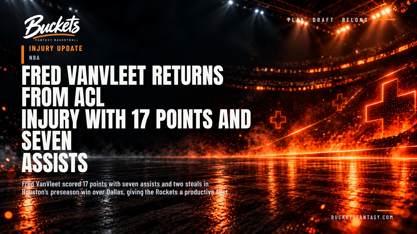 Fred VanVleet Returns From ACL Injury With 17 Points and Seven Assists - Buckets Fantasy Basketball